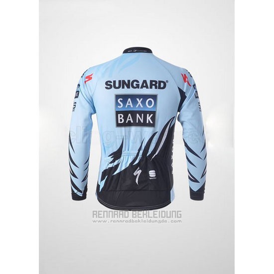 2011 Fahrradbekleidung Saxo Bank Hellblau Trikot Langarm und Tragerhose